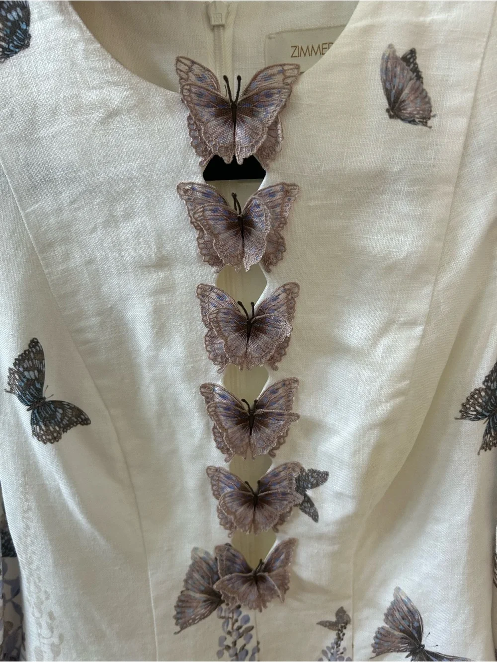 Zimmermann Cream Lightweight Linen Tunic - Picture 2 of 11